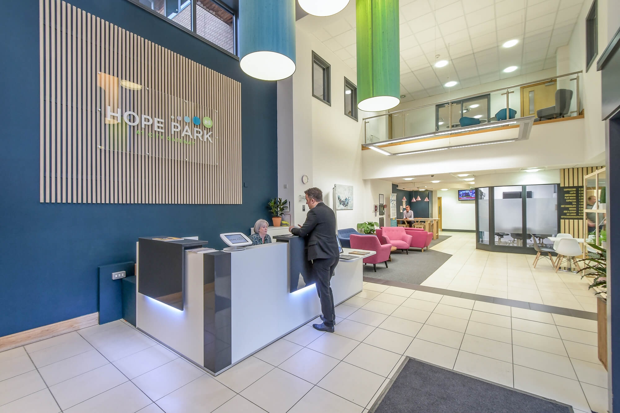 The bright reception at Hope Park City Gateway, Bradford